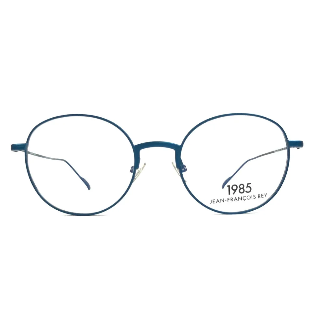J.F. Rey Eyeglasses Frames PARIS 2525 Blue Matte Round Wire Rim 51-20-145